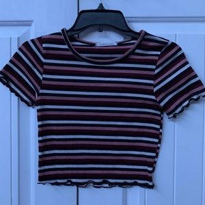 cropped striped shirt
